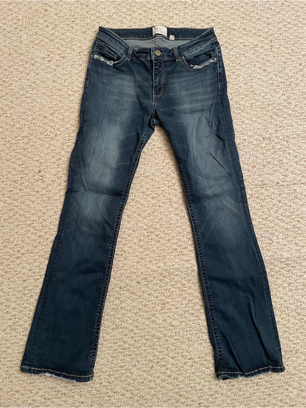 BKE Denim Women’s Payton Bootcut Blue Jeans - 30L Mid-Rise w Hip/Thigh Stretch